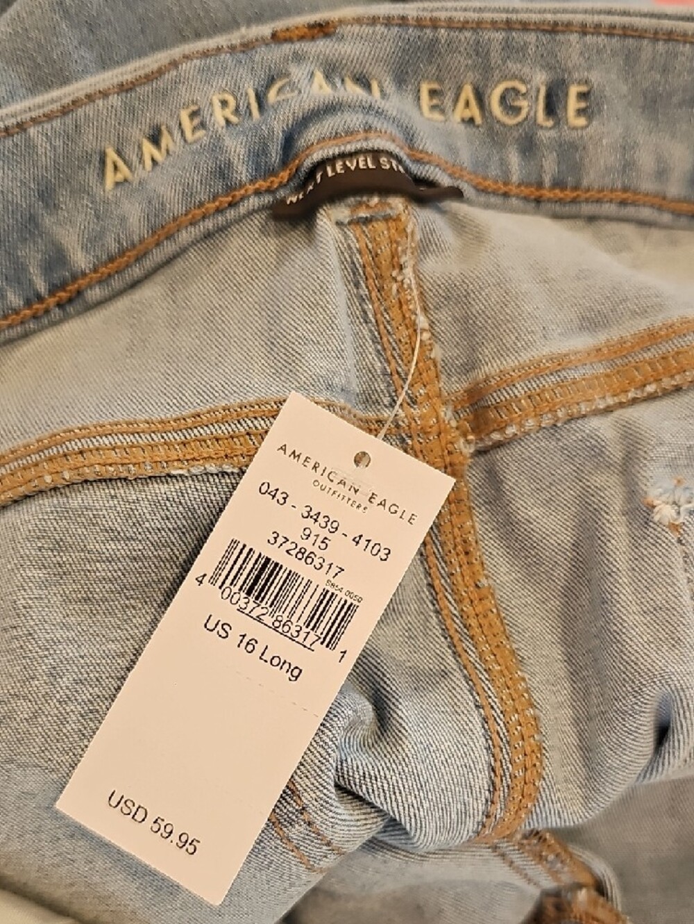 American Eagle Next Level Curvy High Waisted Jeggings; NWT; Size 16 Long - Picture 3 of 14